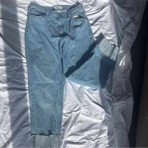 Abercrombie & Fitch Blue 90’s straight Ultra High Rise Curve Love